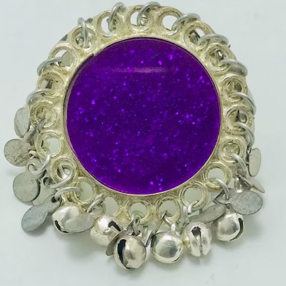Ethnic Afghan Silver Kuchi Bells Ring, Afghan Statement Massive Ring, - Picture 4 of 5